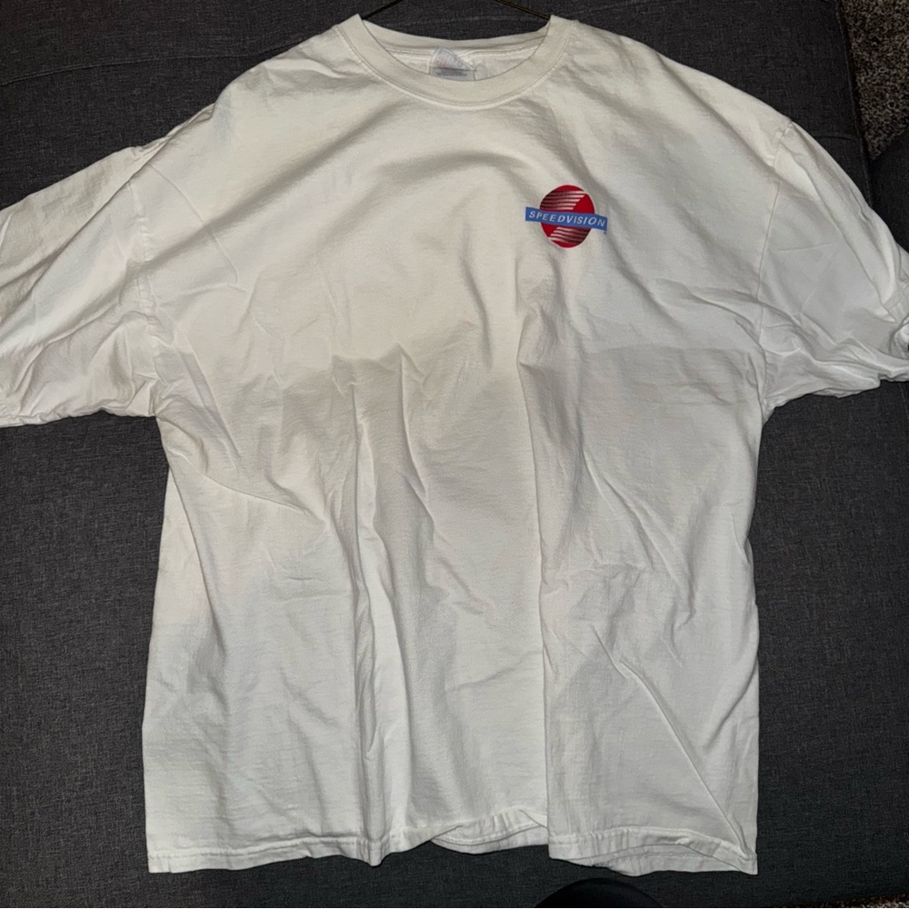 Men’s “Speedvision” White T-Shirt Size 2XL Short Sleeve